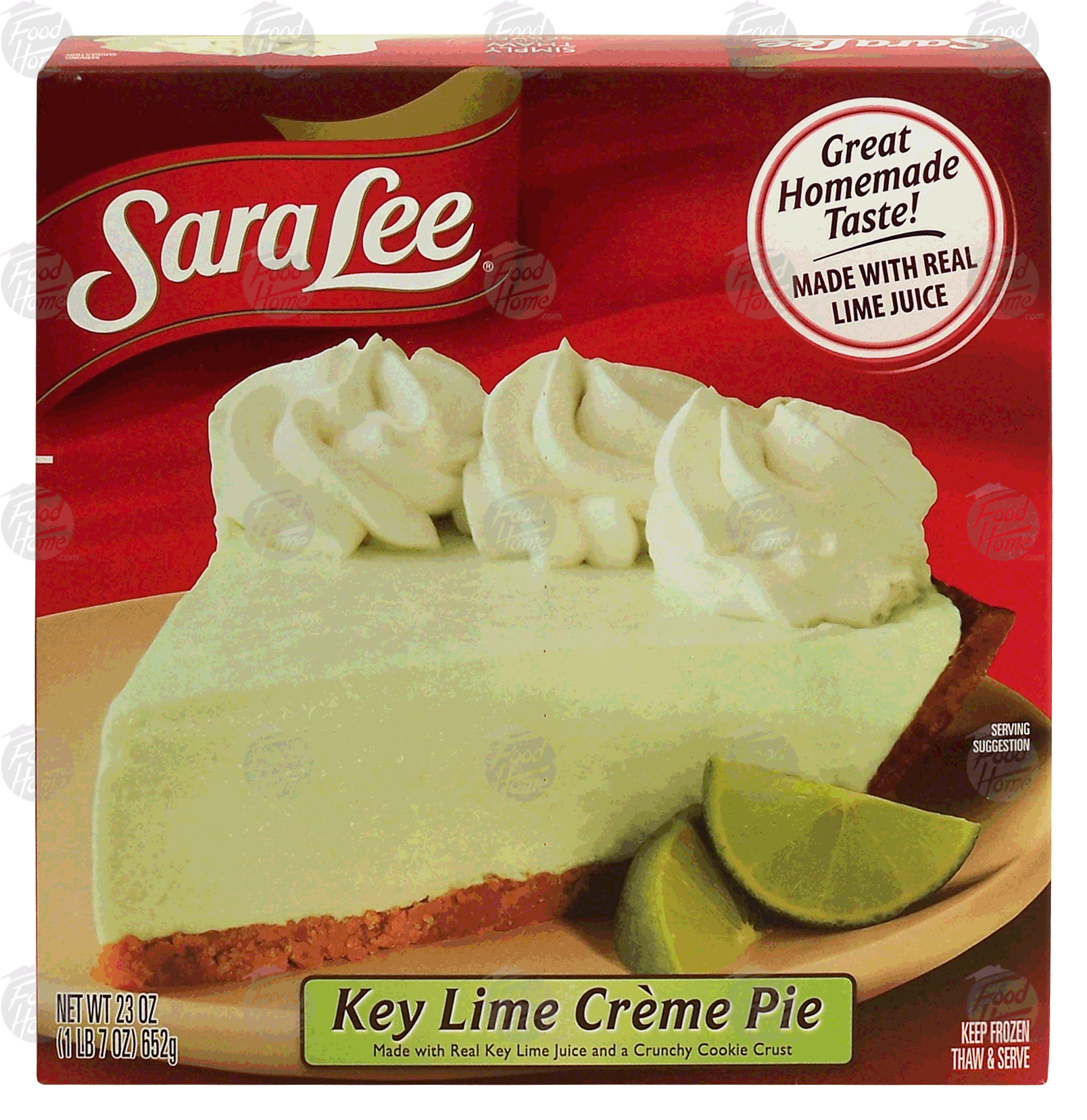 Sara Lee  key lime creme pie made with real key lime juice and a crunchy cookie crust Full-Size Picture